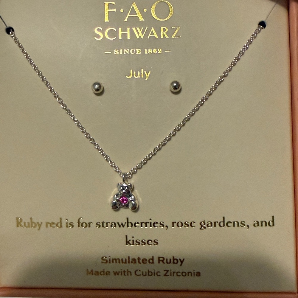 FAO Schwarz July Baby Necklace & Earrings